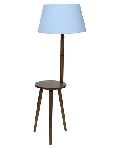 Table Design Mango Wood Base Floor Lamp with Cotton Shade | Bulb Not Included | 18 x 14 x 50 inches