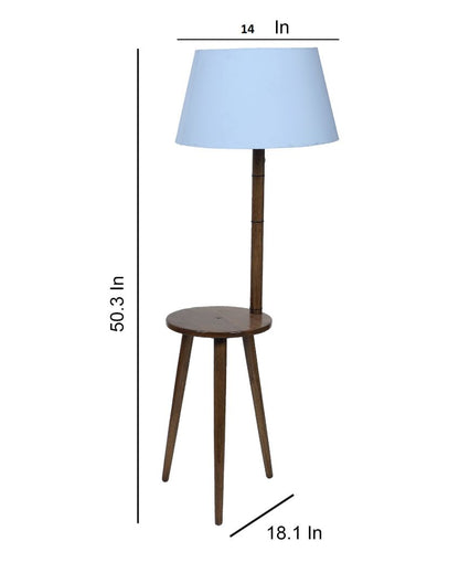 Table Design Mango Wood Base Floor Lamp with Cotton Shade | Bulb Not Included | 18 x 14 x 50 inches