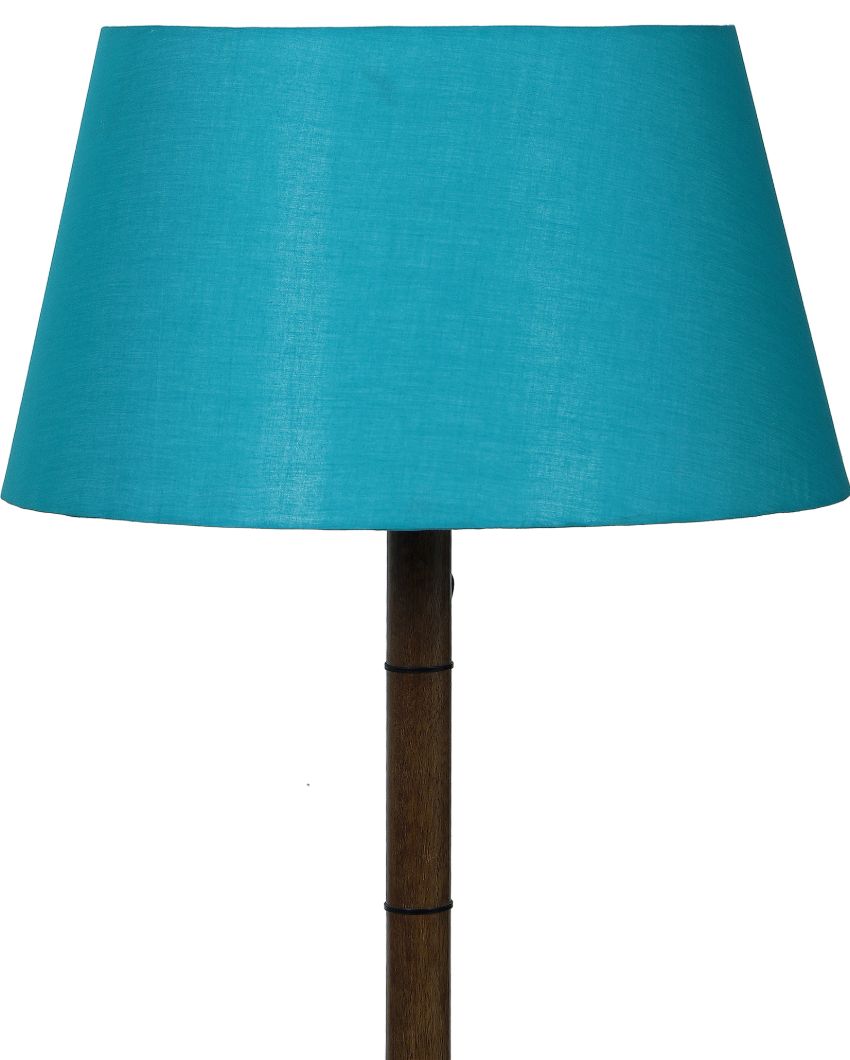 Table Design Mango Wood Base Floor Lamp with Cotton Shade | Bulb Not Included | 18 x 14 x 50 inches