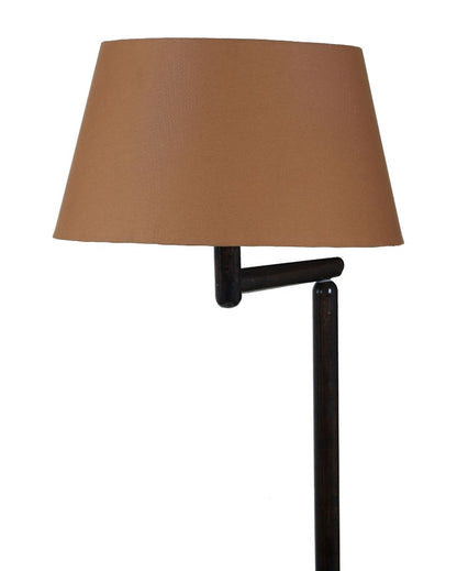 Unique Design Mango Wood Base Floor Lamp with Cotton Shade | Bulb Not Included | 18 x 14 x 62 inches