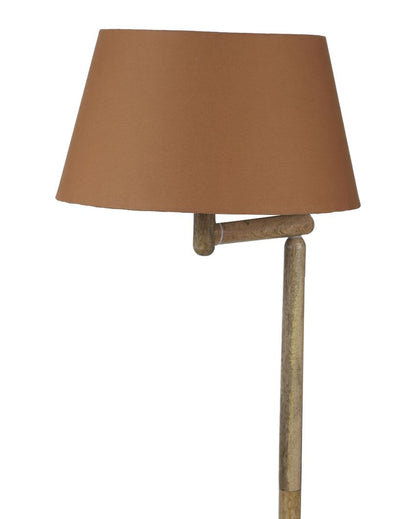 Creative Design Mango Wood Base Floor Lamp with Cotton Shade | Bulb Not Included | 18 x 14 x 61 inches