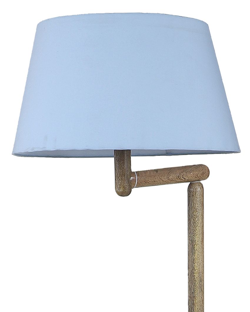 Creative Design Mango Wood Base Floor Lamp with Cotton Shade | Bulb Not Included | 18 x 14 x 61 inches