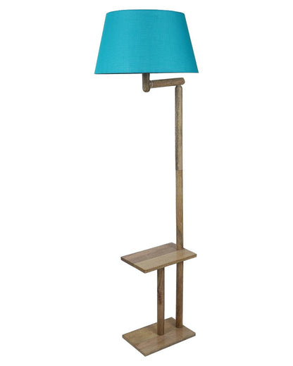 Creative Design Mango Wood Base Floor Lamp with Cotton Shade | Bulb Not Included | 18 x 14 x 61 inches