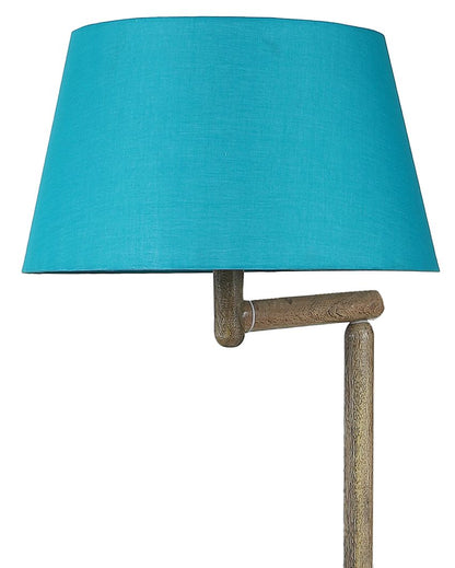 Creative Design Mango Wood Base Floor Lamp with Cotton Shade | Bulb Not Included | 18 x 14 x 61 inches