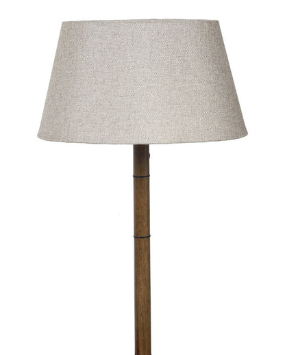 Retro Luxe Mango Wood Base Floor Lamp with Jute Shade | Bulb Not Included | 18 x 14 x 52 inches