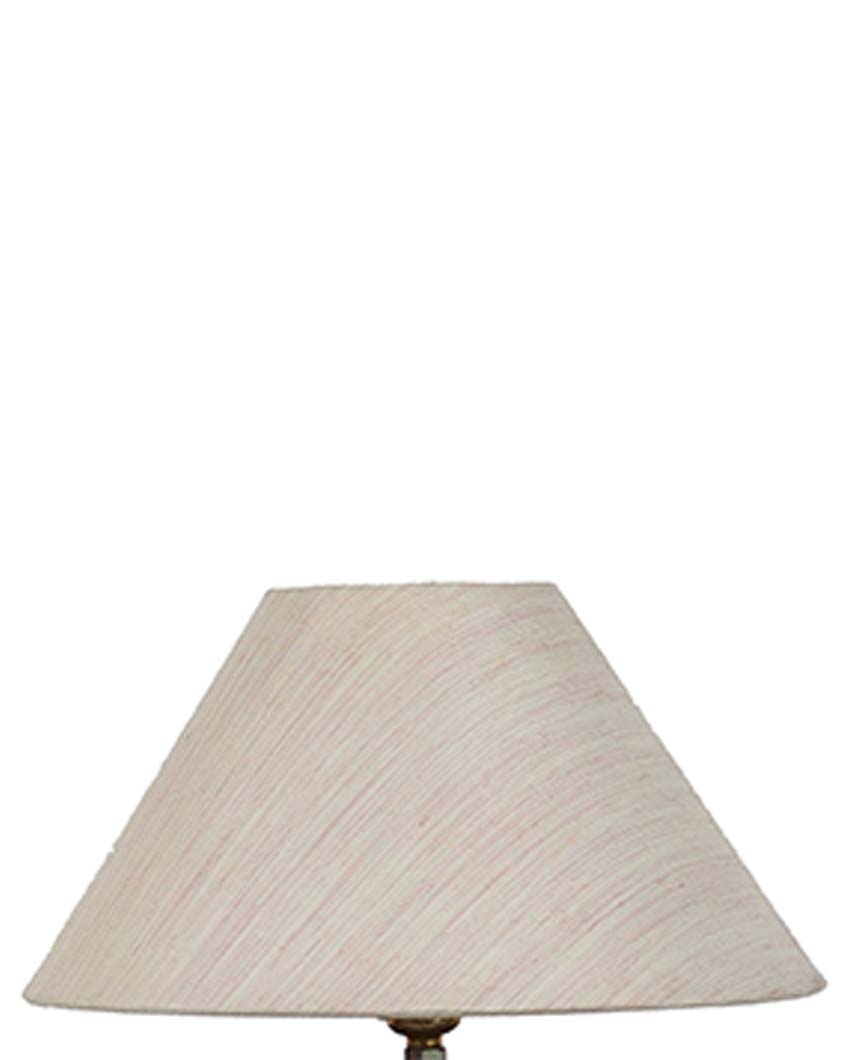 Alluring Mango Wood Base Table Lamp with Cotton Shade | Bulb Not Included | 10 x 10 x 17 inches