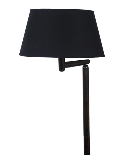 Unique Design Mango Wood Base Floor Lamp with Cotton Shade | Bulb Not Included | 18 x 14 x 62 inches