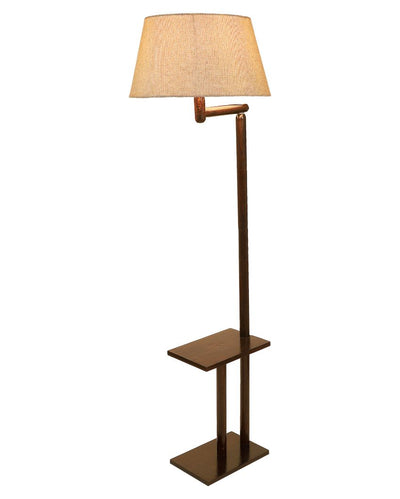 Cozy Design Mango Wood Base Floor Lamp with Jute Shade | Bulb Not Included | 18 x 14 x 61 inches