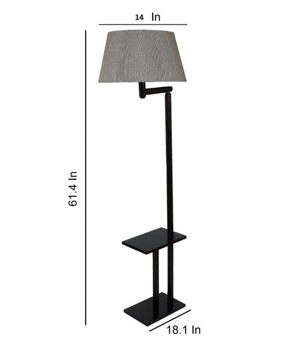 Cozy Design Mango Wood Base Floor Lamp with Jute Shade | Bulb Not Included | 18 x 14 x 61 inches