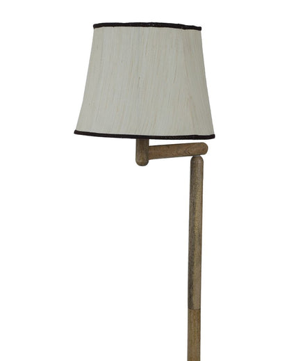 Homely Elegance Mango Wood Base Floor Lamp with Cotton Shade | Bulb Not Included | 18 x 14 x 61 inches