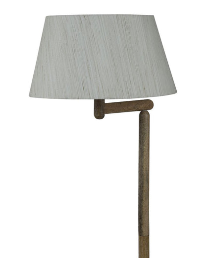 Lush and Cozy Mango Wood Base Floor Lamp with Cotton Shade | Bulb Not Included | 18 x 14 x 61 inches