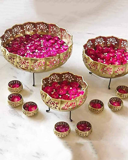 Classic Iron Kamal Diya | Set Of 10