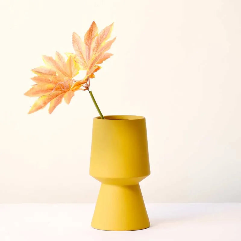 Pedestal Vase Yellow