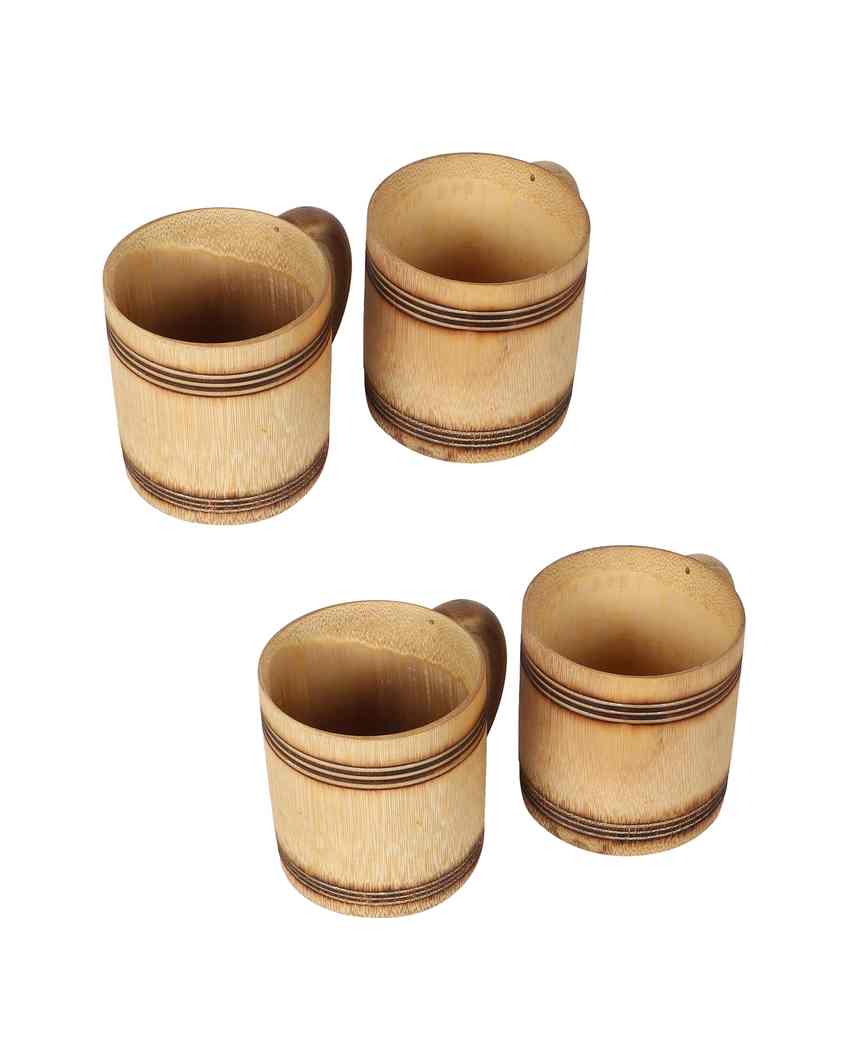 Eco Friendly Bamboo Coffee Mug| Beige | Set of 4 | 4 x 13 inches