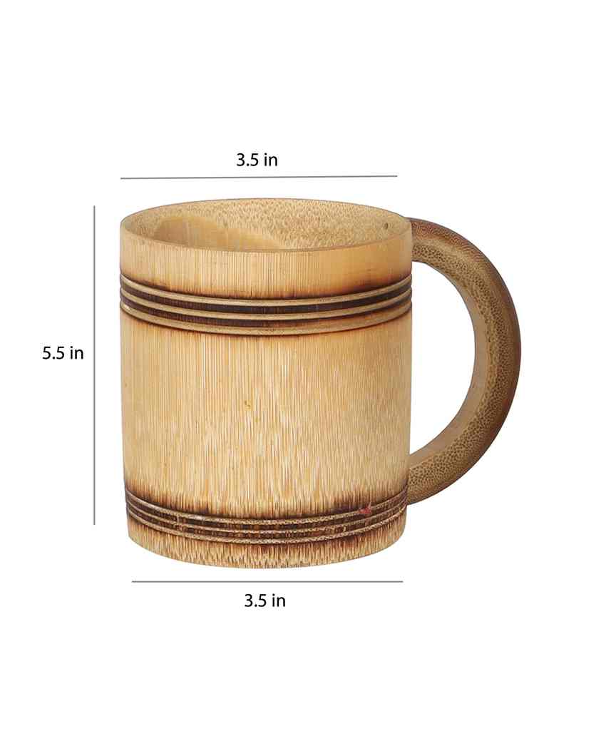 Eco Friendly Bamboo Coffee Mug| Beige | Set of 4 | 4 x 13 inches