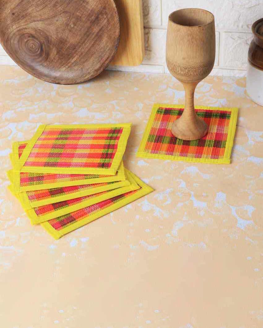 Functional Elegance Bamboo Drink Coasters | Set of 6 | 6 x 6 inches