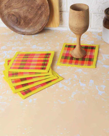 Functional Elegance Bamboo Drink Coasters | Set of 6 | 6 x 6 inches