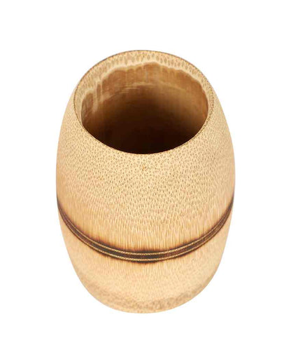 Traditional Craftsmanship Handmade Bamboo Kulhad|Beige | Set of 2 | 4 x 8 inches