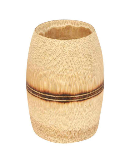 Traditional Craftsmanship Handmade Bamboo Kulhad|Beige | Set of 2 | 4 x 8 inches