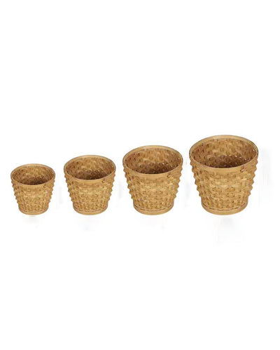 Durable Design Bamboo Multipurpose Storage Basket| Beige | Set of 4