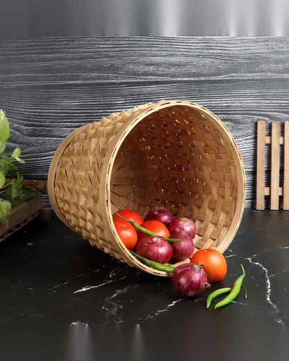 Durable Design Bamboo Multipurpose Storage Basket| Beige | Set of 4