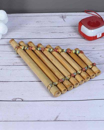 Handcrafted Bamboo Pan Flute| Beige | Traditional Musical Instrument