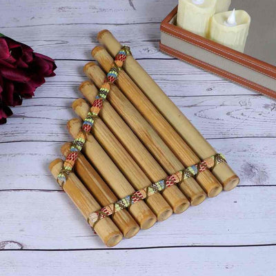 Handcrafted Bamboo Pan Flute| Beige | Traditional Musical Instrument