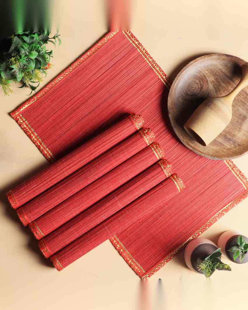 Eco Friendly Design Woven Bamboo Placemats | Set of 6 | 20 x 13 inches