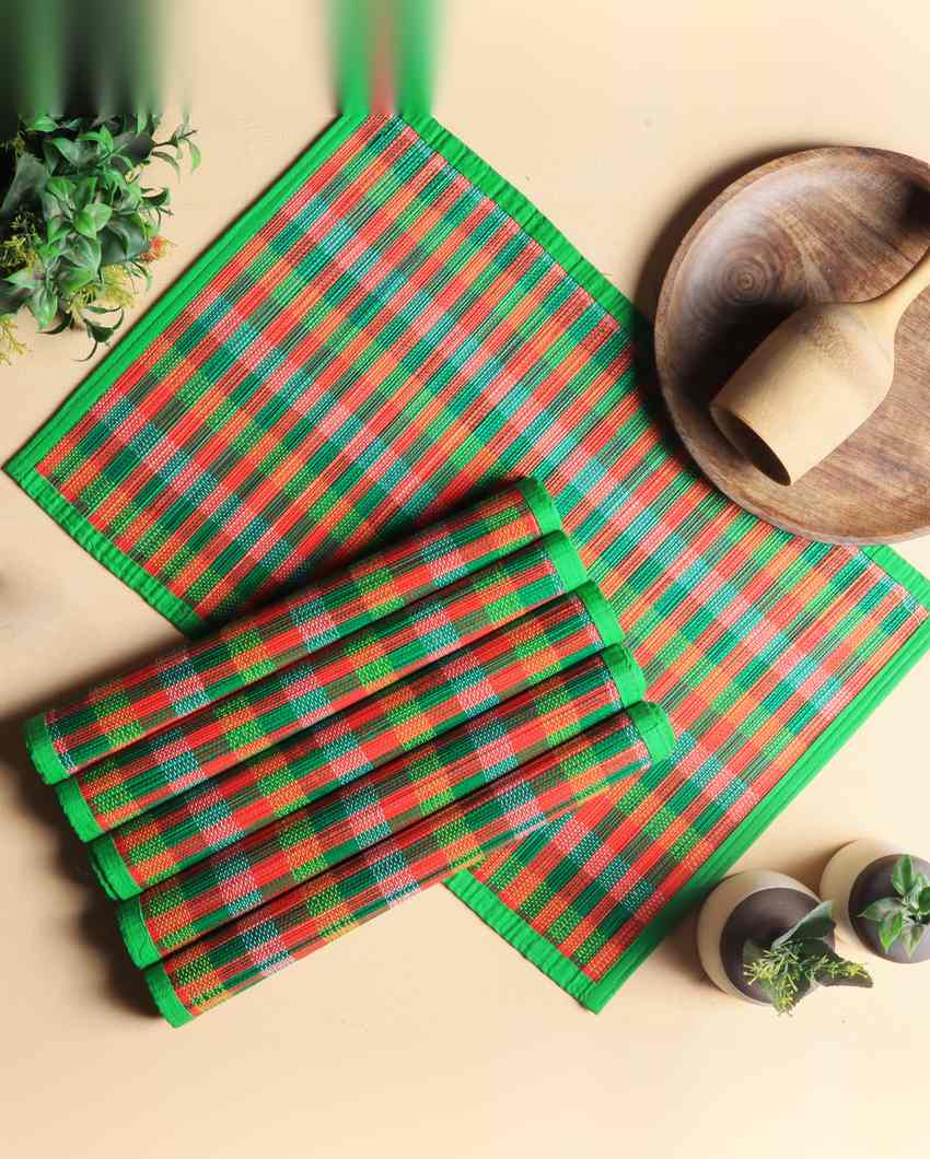 Rustic Appeal Natural Bamboo Placemats | Set of 6 | 20 x 13 inches