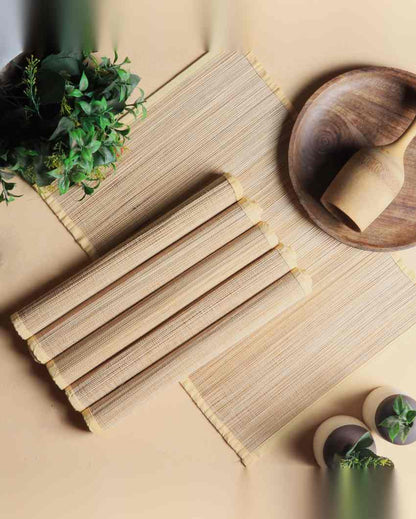 Modern Aesthetic Eco Friendly Bamboo Placemats | Set of 6 | 20 x 13 inches