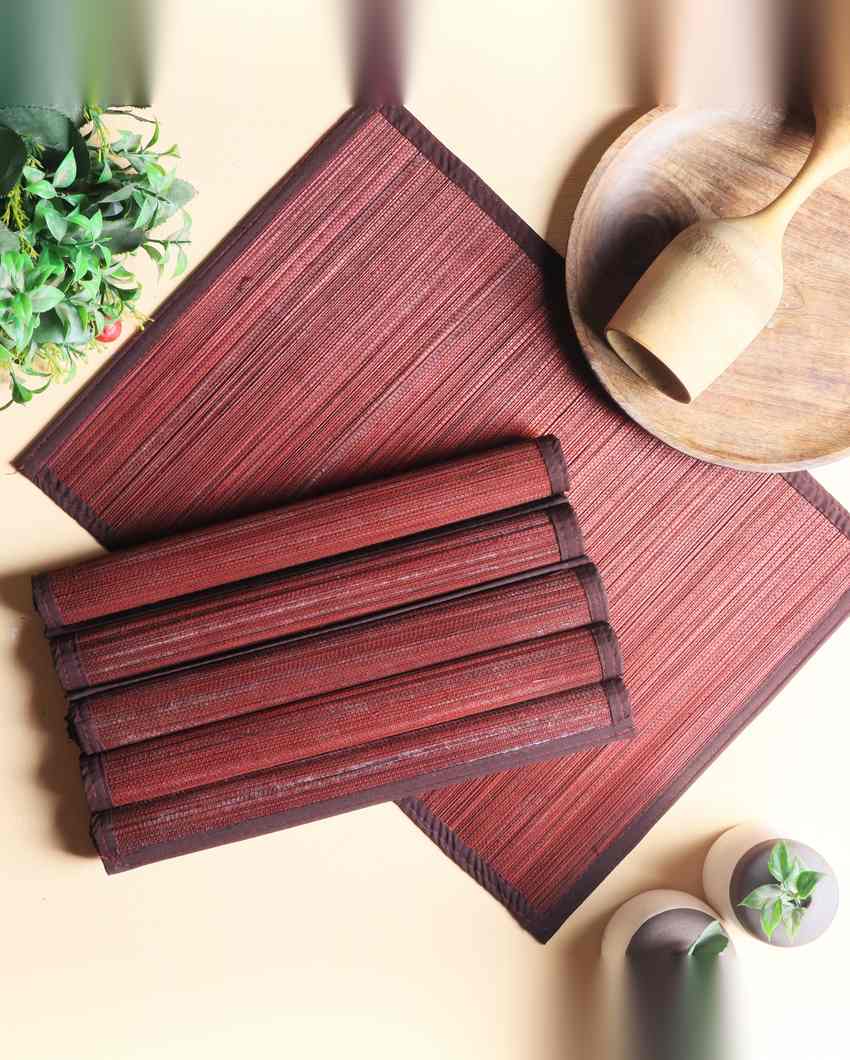 Modern Aesthetic Eco Friendly Bamboo Placemats | Set of 6 | 20 x 13 inches