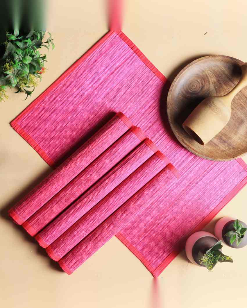 Modern Aesthetic Eco Friendly Bamboo Placemats | Set of 6 | 20 x 13 inches