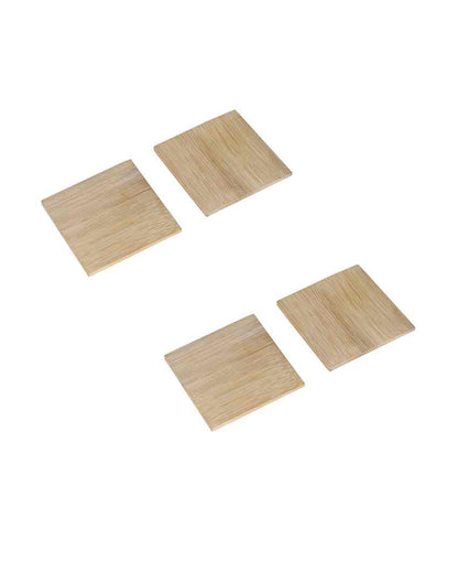 Stylish and Durable Bamboo Coasters Smoked Finish| Beige | Set of 4 | 4 x 4 inches