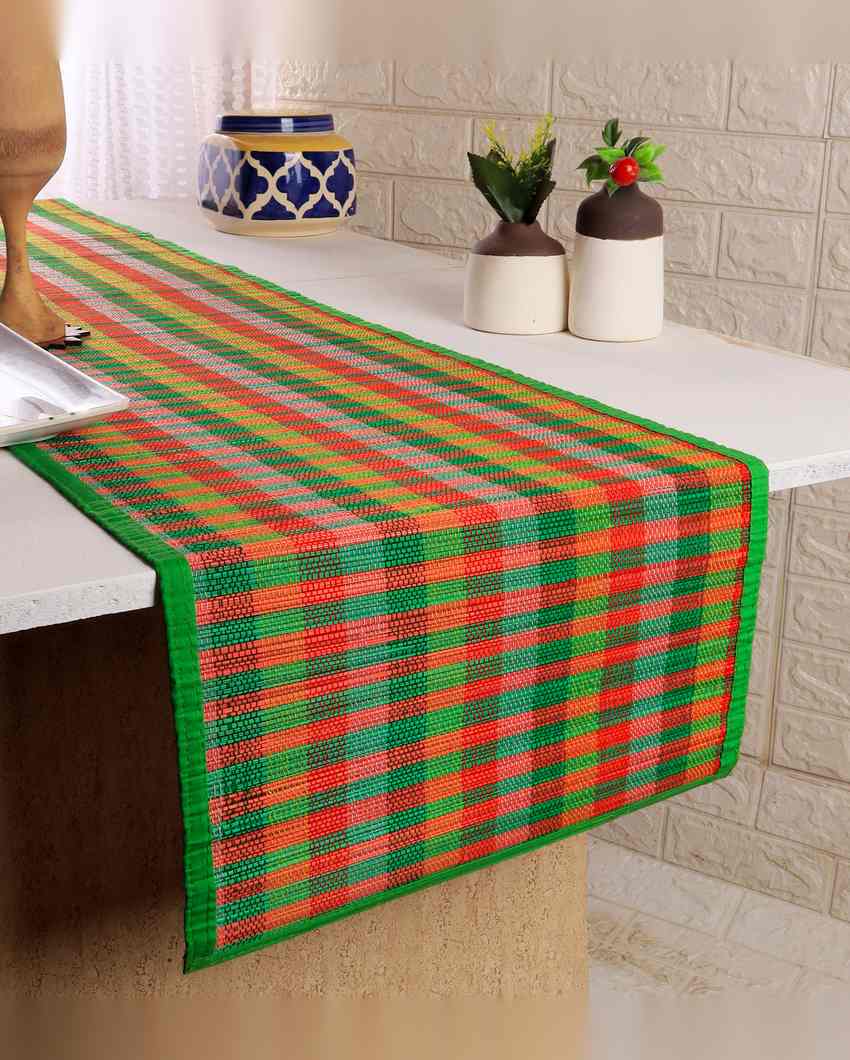 Unique Pattern Textured Bamboo Table Runner | 60 x 13 inches