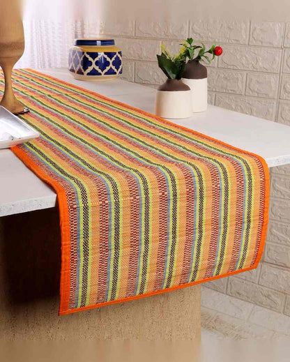 Unique Pattern Textured Bamboo Table Runner | 60 x 13 inches