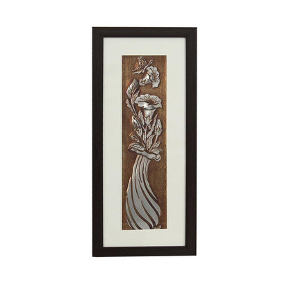 Luxury Flower Vase Wall Painting Perfect With Brown Frame | 10 x 23 inches