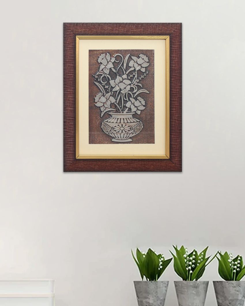 Antique Bouquet Of Flower Egyptian Art Foil Wall Painting | 9 x 11 inches