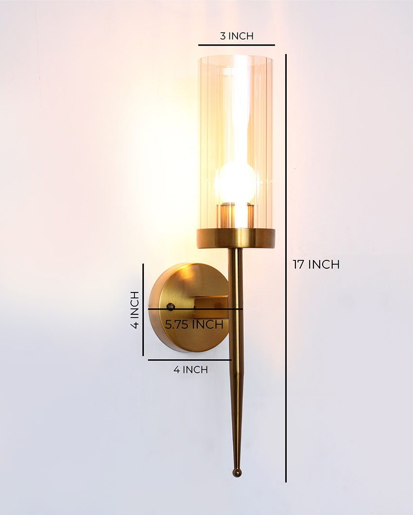 Imperial Amber Tumbler Sconce Metal Wall Light | 4 x 3 x 17 inches