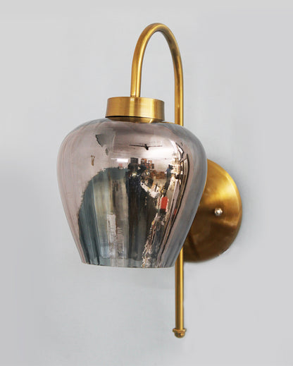 Vintage & Timeless Soft Diffused Glow Smoked Glass with Gold Finish Wall Light | 9 x 12 inches