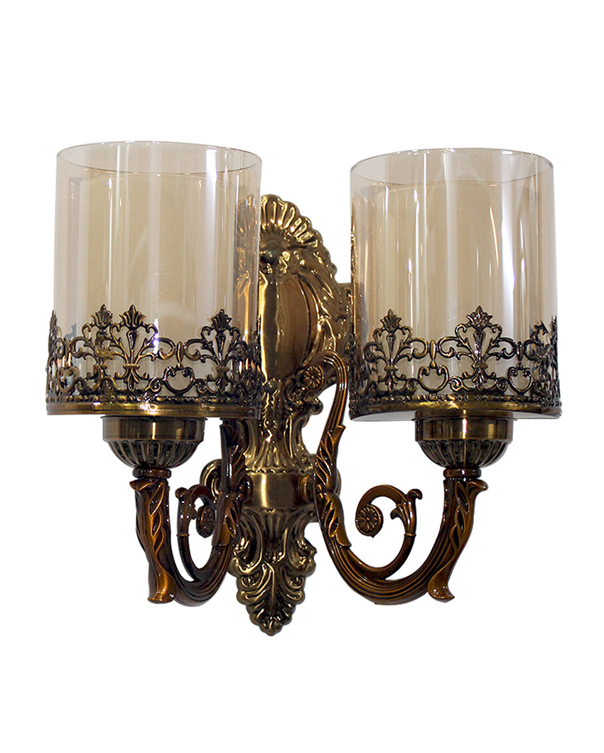 Brown Metal Double Arm Classic Wall Light