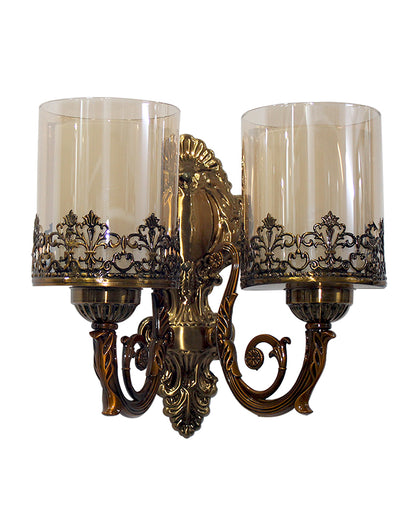 Brown Metal Double Arm Classic Wall Light