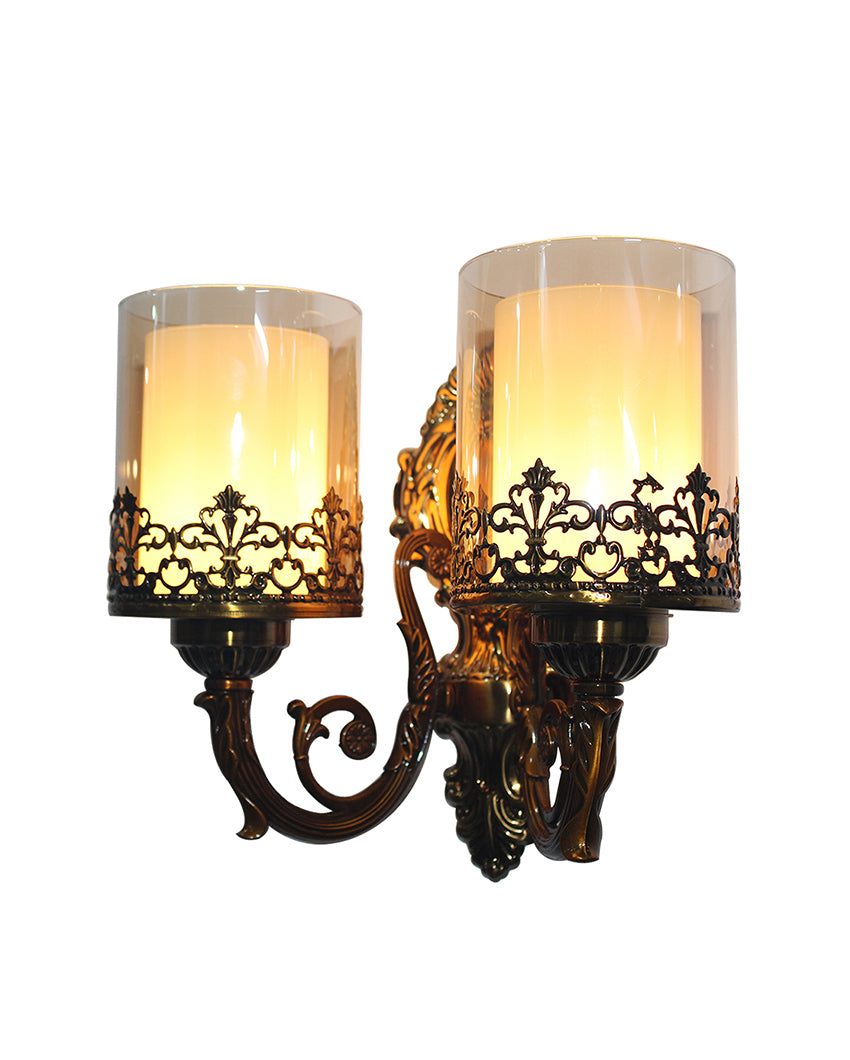 Brown Metal Double Arm Classic Wall Light