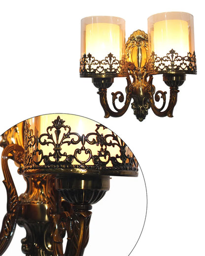 Brown Metal Double Arm Classic Wall Light