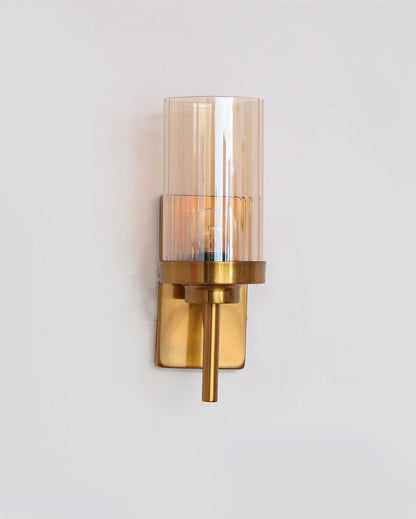 Decorative Gold Wall Light with Amber Glass Metal Light | 4 x 3 x 12 inches