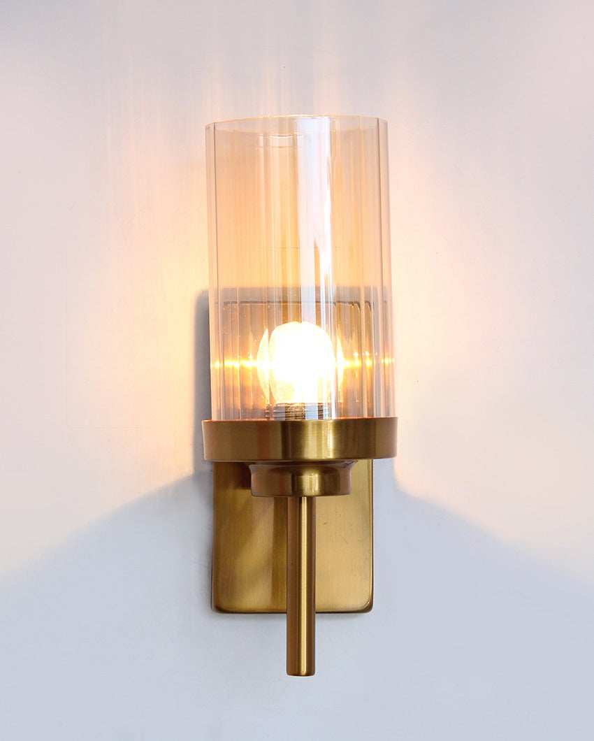 Decorative Gold Wall Light with Amber Glass Metal Light | 4 x 3 x 12 inches