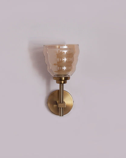 Classic Golden Metal Wall Light with Antique Brass Finish | 4 x 4 x 10 inches