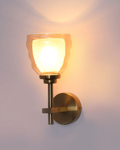 Classic Golden Metal Wall Light with Antique Brass Finish | 4 x 4 x 10 inches