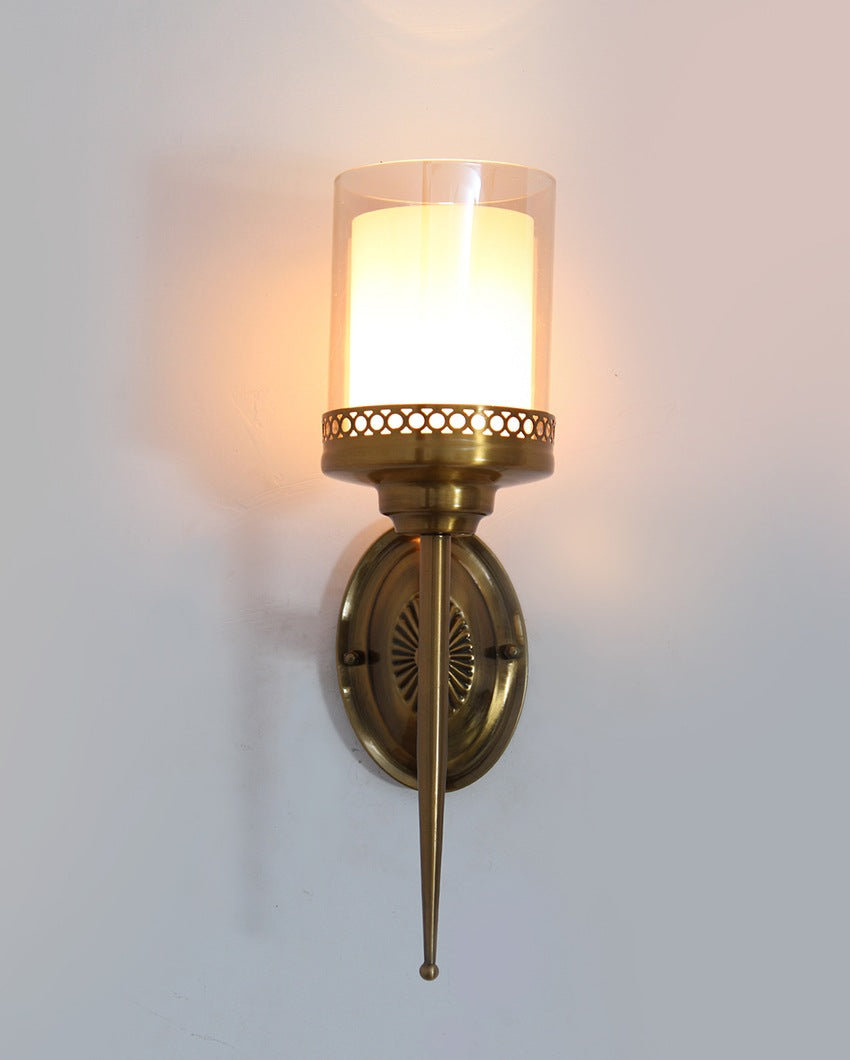 Vintage Brass Sconce with Cutout Design Metal Wall Light | 6 x 6 x 16 inches