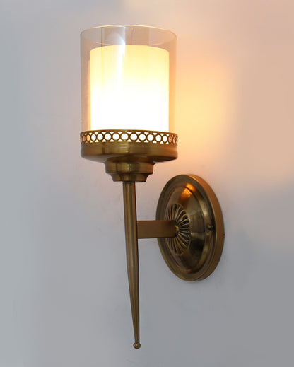 Vintage Brass Sconce with Cutout Design Metal Wall Light | 6 x 6 x 16 inches