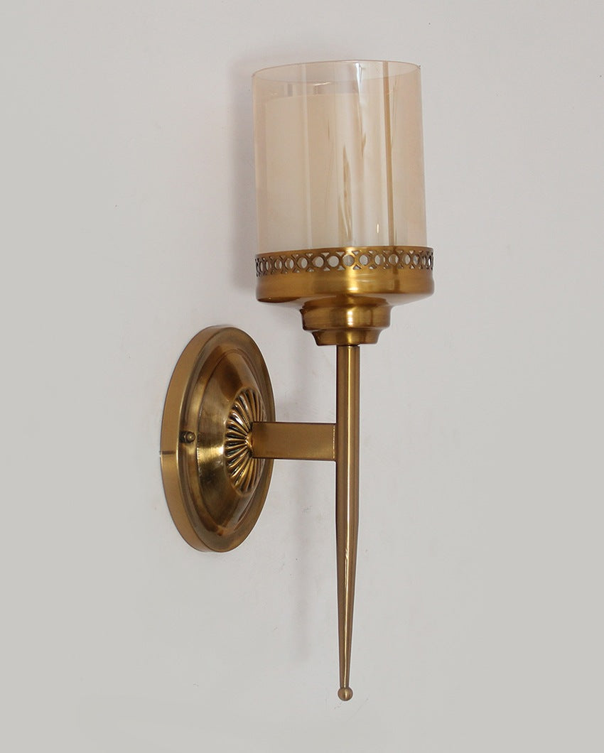 Vintage Brass Sconce with Cutout Design Metal Wall Light | 6 x 6 x 16 inches